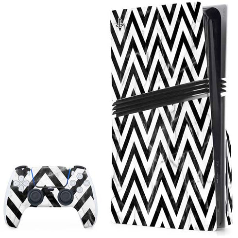 Chevron Marble PS5 Pro Disk Bundle Skin