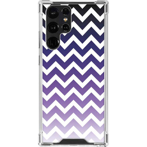 Chevron Purple Ombre Galaxy S23 Ultra Clear Case