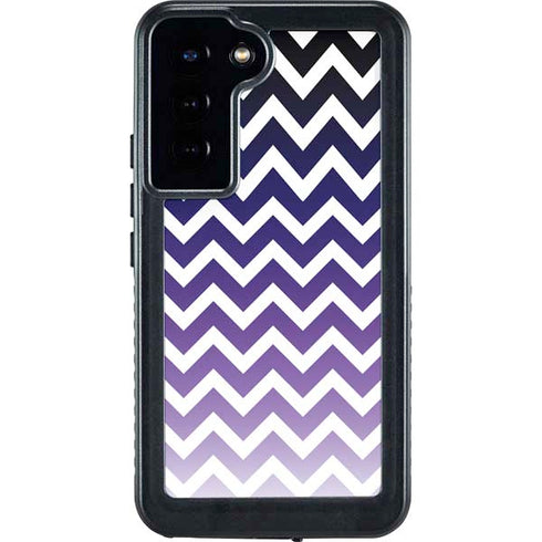 Chevron Purple Ombre Galaxy S24 Plus Waterproof Case