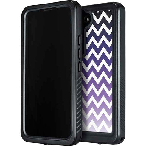 Chevron Purple Ombre Galaxy S24 Plus Waterproof Case