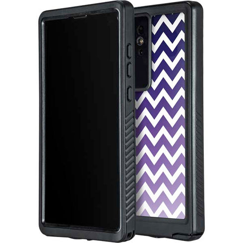 Chevron Purple Ombre Galaxy S24 Ultra Waterproof Case
