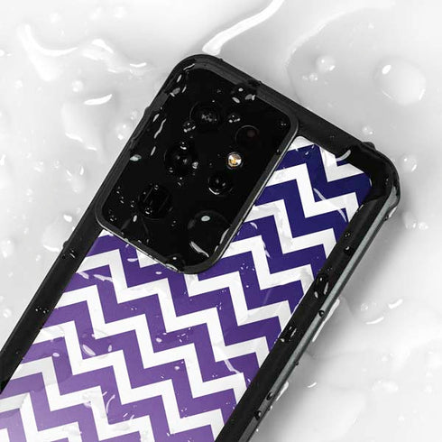 Chevron Purple Ombre Galaxy S24 Ultra Waterproof Case