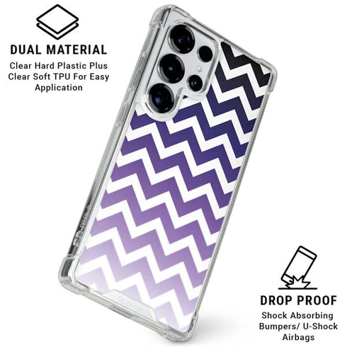 Chevron Purple Ombre Galaxy S25 Ultra Clear Case