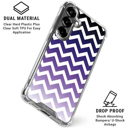 Chevron Purple Ombre Galaxy S26 Clear Case