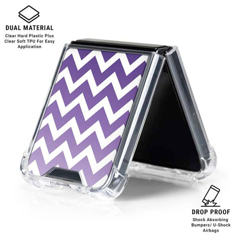 Chevron Purple Ombre Galaxy Z Flip6 Clear Case