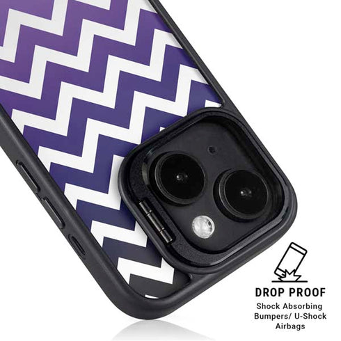 Chevron Purple Ombre iPhone 14 Plus Kickstand Case