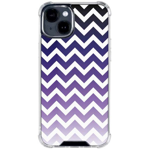 Chevron Purple Ombre iPhone 15 Clear Case