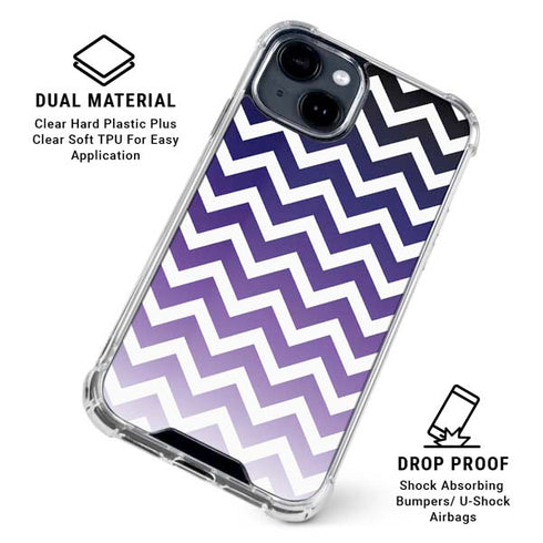 Chevron Purple Ombre iPhone 15 Clear Case
