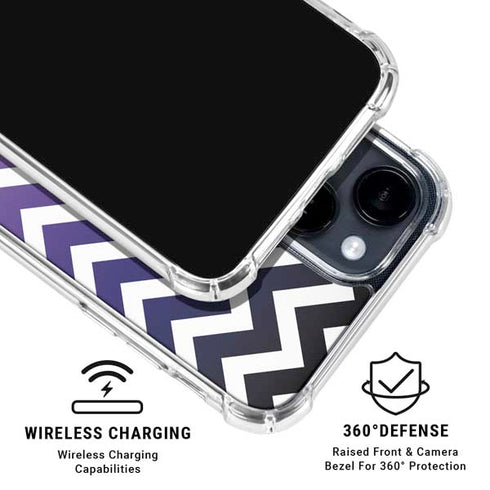 Chevron Purple Ombre iPhone 15 Clear Case