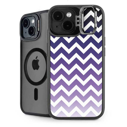 Chevron Purple Ombre iPhone 15 Plus Kickstand Case
