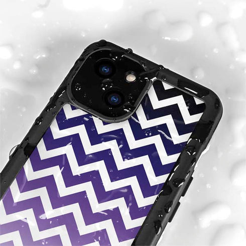 Chevron Purple Ombre iPhone 15 Plus Waterproof Case