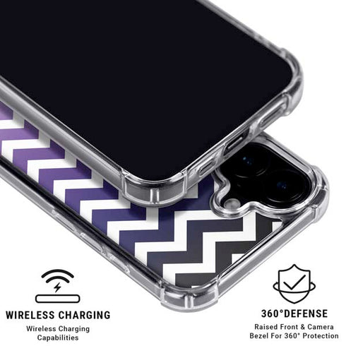 Chevron Purple Ombre iPhone 16 Clear Case