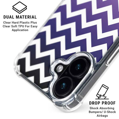 Chevron Purple Ombre iPhone 16 Clear Case
