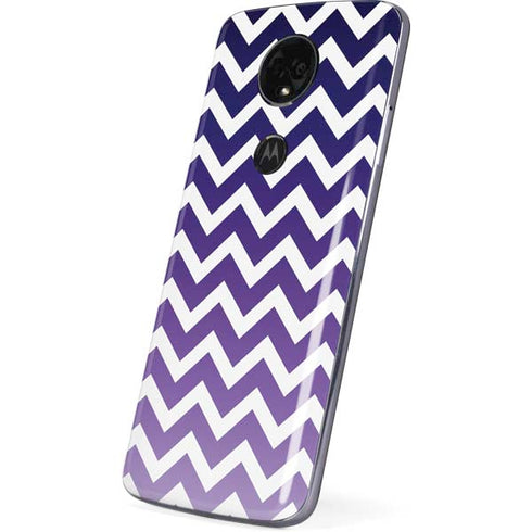 Chevron Purple Ombre Moto E5 Plus Skin