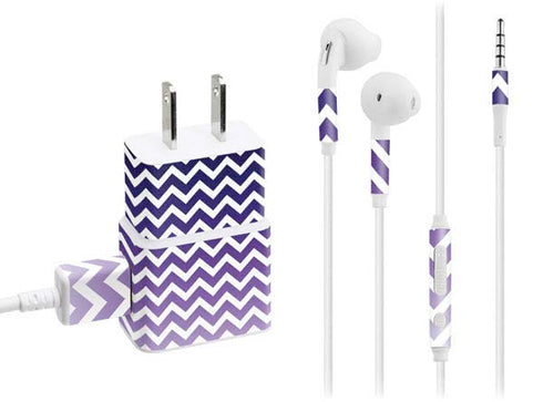 Chevron Purple Ombre Phone Charger Skin