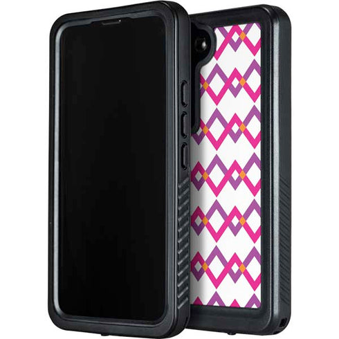 Chevron White Out Galaxy S24 Waterproof Case