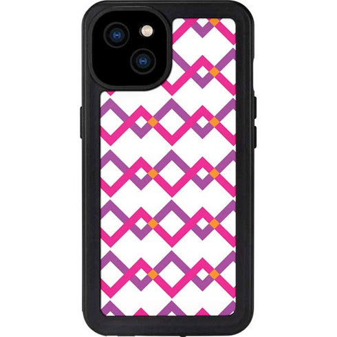 Chevron White Out iPhone 15 Plus Waterproof Case