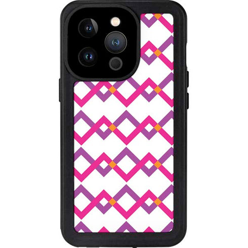 Chevron White Out iPhone 15 Pro Waterproof Case