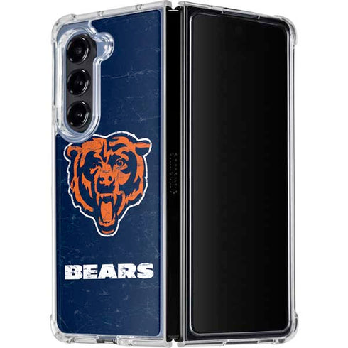 NFL Chicago Bears - Alternate Distressed Galaxy Z Fold5 5G Clear Case