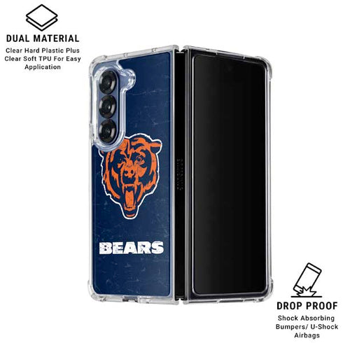 NFL Chicago Bears - Alternate Distressed Galaxy Z Fold6 Clear Case
