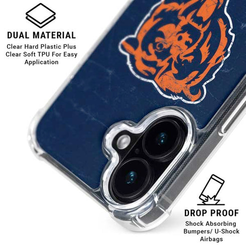 NFL Chicago Bears - Alternate Distressed iPhone 16 Clear Case