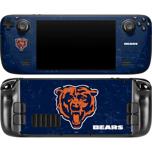 NFL Chicago Bears - Alternate Distressed Steam Deck Handheld Gaming Computer OLED Skin