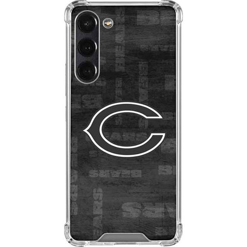 NFL Chicago Bears Black & White Galaxy S24 FE Clear Case