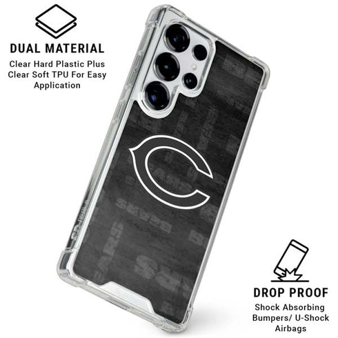 NFL Chicago Bears Black & White Galaxy S26 Ultra Clear Case