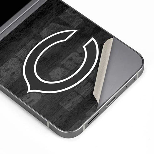NFL Chicago Bears Black & White Galaxy Z Flip6 Skin