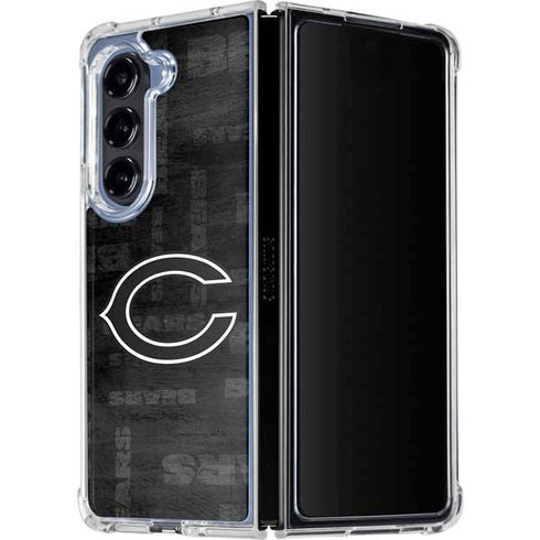 NFL Chicago Bears Black & White Galaxy Z Fold5 5G Clear Case