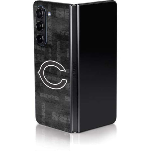 NFL Chicago Bears Black & White Galaxy Z Fold5 5G Skin