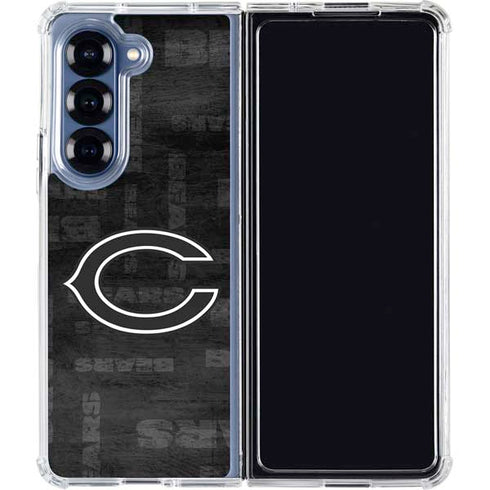 NFL Chicago Bears Black & White Galaxy Z Fold6 Clear Case