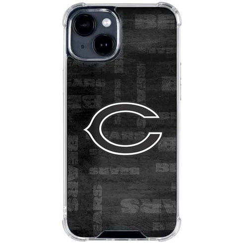NFL Chicago Bears Black & White iPhone 15 Clear Case