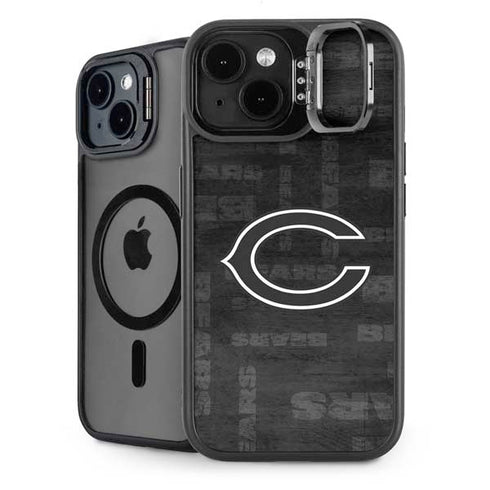NFL Chicago Bears Black & White iPhone 15 Plus Kickstand Case