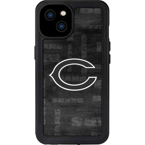NFL Chicago Bears Black & White iPhone 15 Plus Waterproof Case