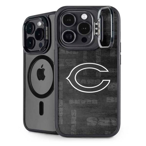 NFL Chicago Bears Black & White iPhone 15 Pro Max Kickstand Case