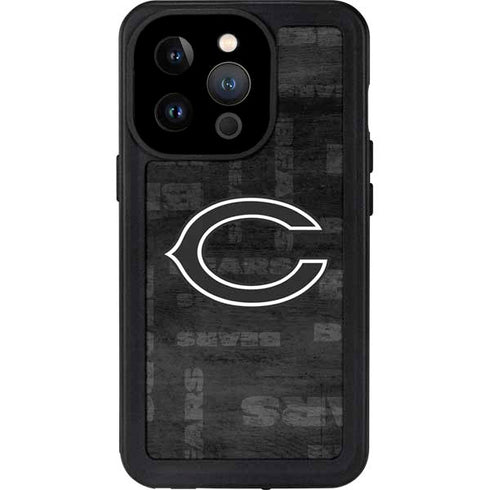 NFL Chicago Bears Black & White iPhone 15 Pro Waterproof Case