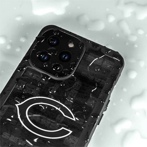 NFL Chicago Bears Black & White iPhone 15 Pro Waterproof Case
