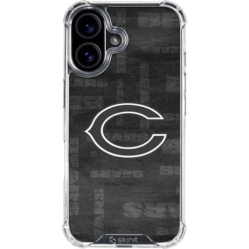 NFL Chicago Bears Black & White iPhone 16 Clear Case