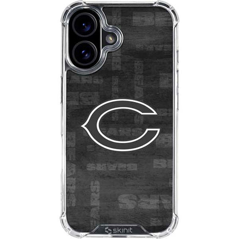 NFL Chicago Bears Black & White iPhone 16 Plus Clear Case