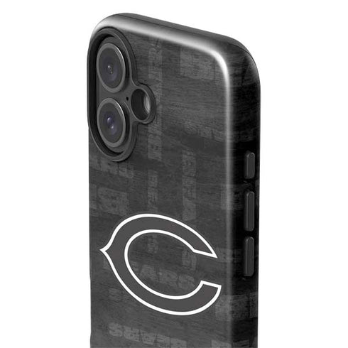 NFL Chicago Bears Black & White iPhone 16 Plus Impact Case