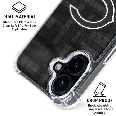 NFL Chicago Bears Black & White iPhone 16 Plus MagSafe Case