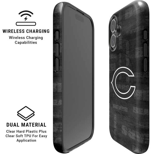 NFL Chicago Bears Black & White iPhone 16 Plus Magsafe Impact Case