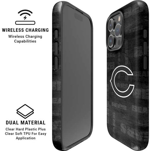 NFL Chicago Bears Black & White iPhone 16 Pro Magsafe Impact Case