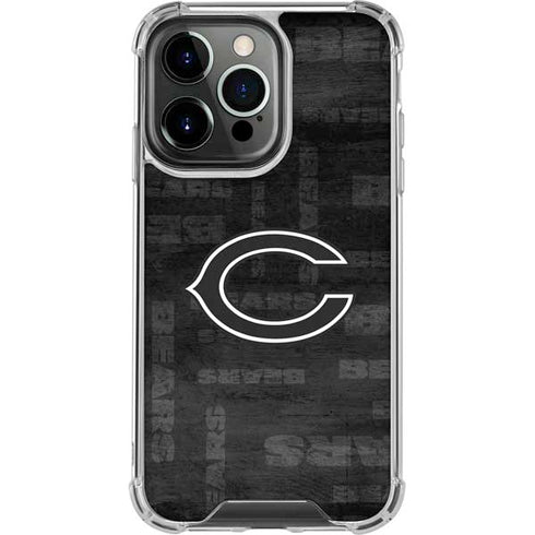 NFL Chicago Bears Black & White iPhone 16 Pro Max Clear Case