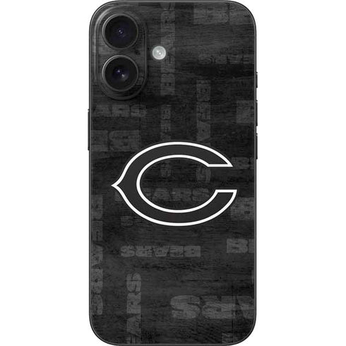 NFL Chicago Bears Black & White iPhone 16 Skin