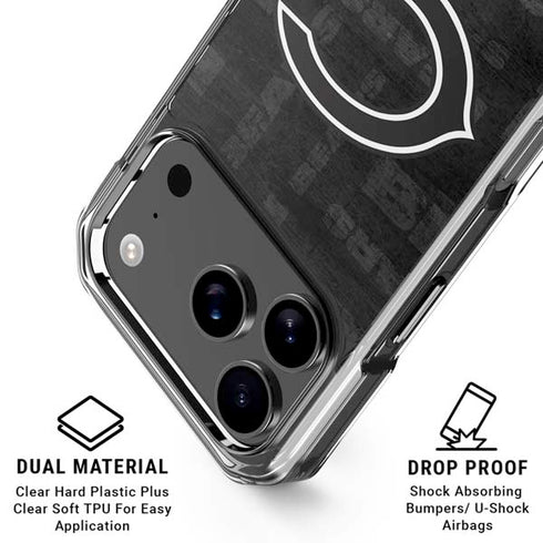 NFL Chicago Bears Black & White iPhone 18 Pro Clear Case