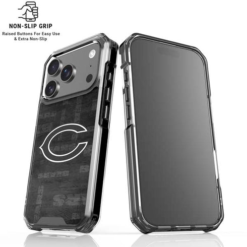NFL Chicago Bears Black & White iPhone 18 Pro Clear Case