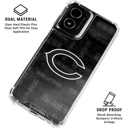 NFL Chicago Bears Black & White Moto G Power 5G (2024) Clear Case