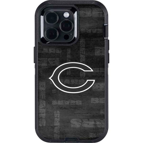 NFL Chicago Bears Black & White Otterbox Defender iPhone Skin